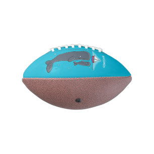 Cartoon für niedliche Wale und Segelboote Football