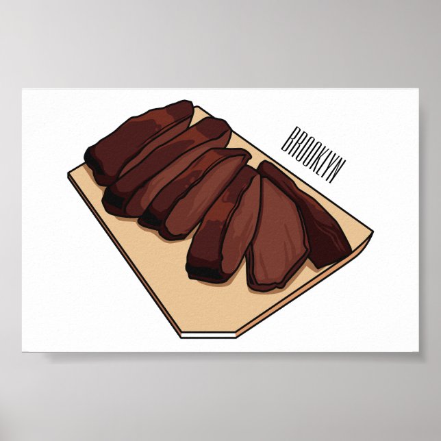 Cartoon für Rindenbrust Poster (Vorne)