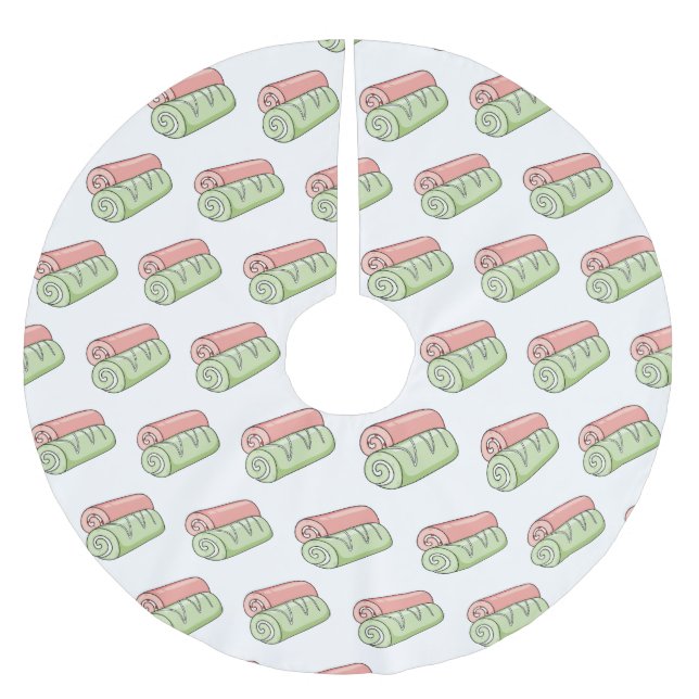 Cartoon für Rollen/Rollen Polyester Weihnachtsbaumdecke (Vorderseite)