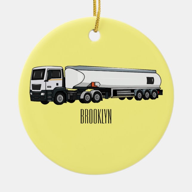 Cartoon für Tankwagen Keramik Ornament (Vorne)