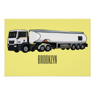 Cartoon für Tankwagen Poster