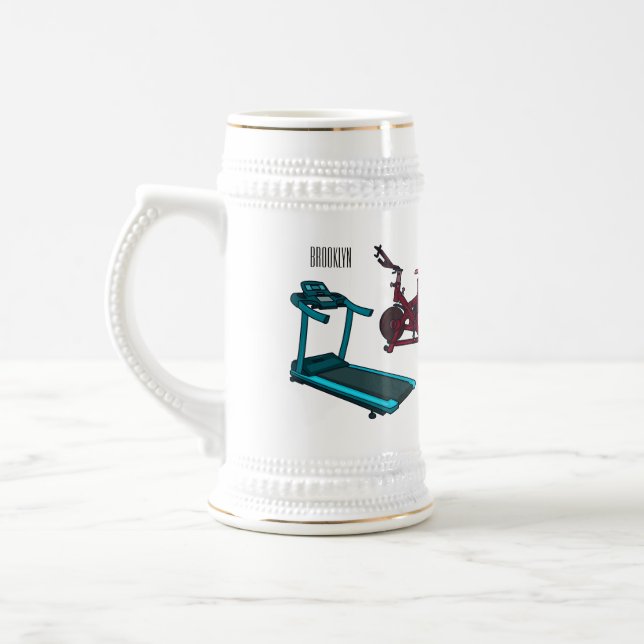 Cartoon für Treadmill und Spinnerbike Bierglas (Links)