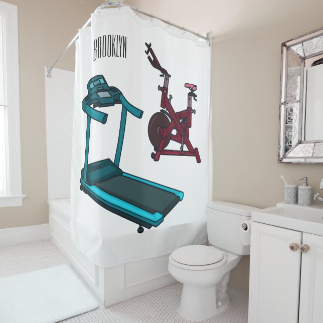 Cartoon für Treadmill und Spinnerbike Duschvorhang (Beispiel)