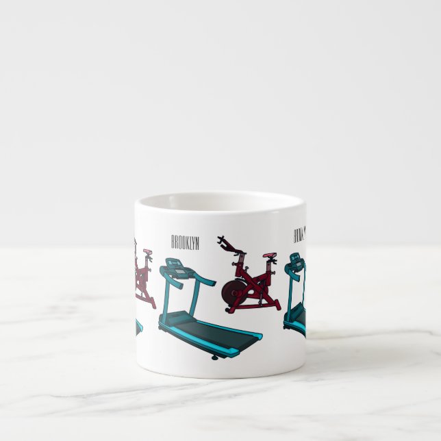 Cartoon für Treadmill und Spinnerbike Espressotasse (Vorderseite)