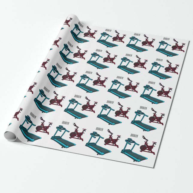 Cartoon für Treadmill und Spinnerbike Geschenkpapier (Ungerollt)