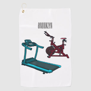Cartoon für Treadmill und Spinnerbike Golfhandtuch