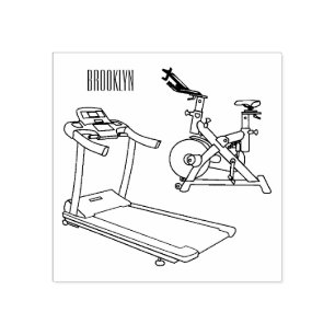 Cartoon für Treadmill und Spinnerbike Gummistempel