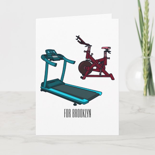 Cartoon für Treadmill und Spinnerbike Karte (Vorderseite)