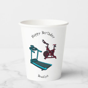 Cartoon für Treadmill und Spinnerbike Pappbecher