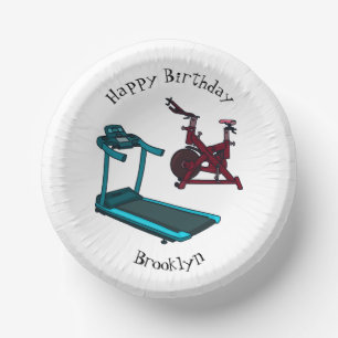 Cartoon für Treadmill und Spinnerbike Pappteller