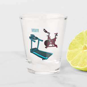 Cartoon für Treadmill und Spinnerbike Schnapsglas