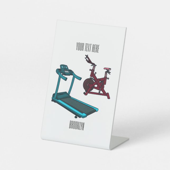 Cartoon für Treadmill und Spinnerbike Sockelschild (Vorderseite)