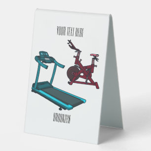 Cartoon für Treadmill und Spinnerbike Tischaufsteller
