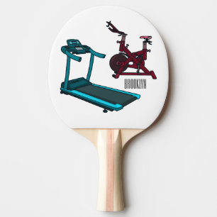 Cartoon für Treadmill und Spinnerbike Tischtennis Schläger