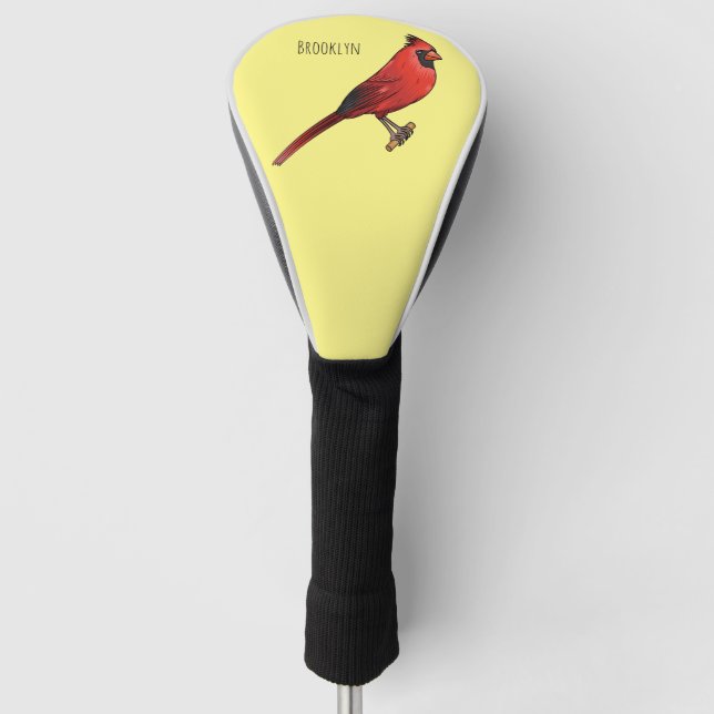 Cartoon für Vogelarten im nördlichen Kardinal Golf Headcover (Vorderseite)