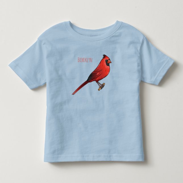 Cartoon für Vogelarten im nördlichen Kardinal Kleinkind T-shirt (Vorderseite)