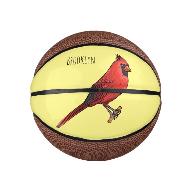 Cartoon für Vogelarten im nördlichen Kardinal Mini Basketball (Vorderseite)