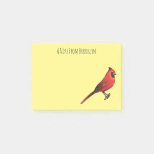 Cartoon für Vogelarten im nördlichen Kardinal Post-it Klebezettel