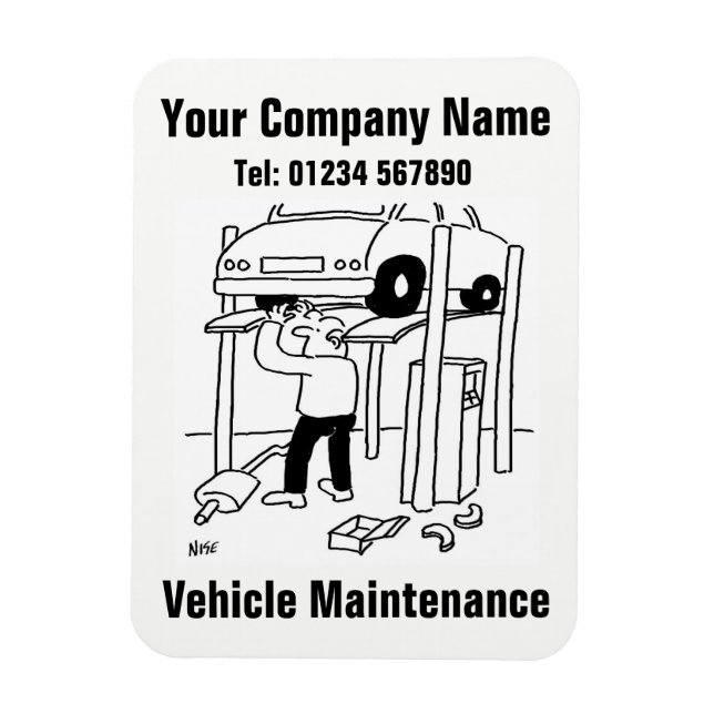 Cartoon für Wartung und Reparatur von Kraftfahrzeu Magnet (Vertikal)
