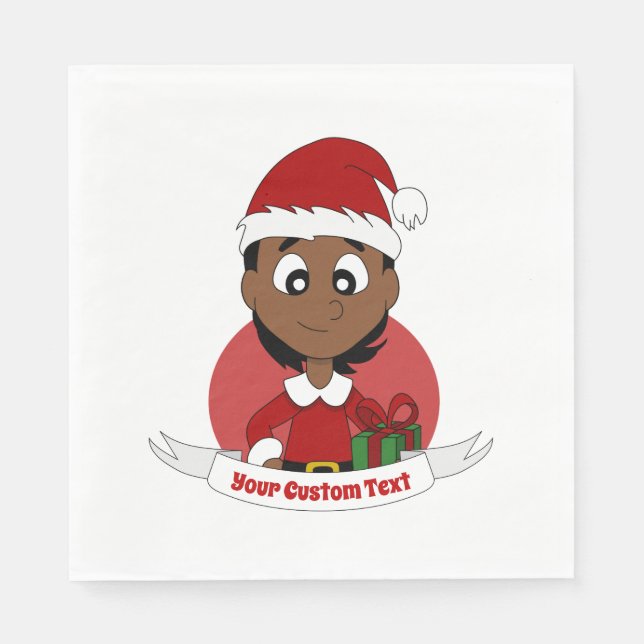Cartoon für Weihnachten Serviette (Vorderseite)