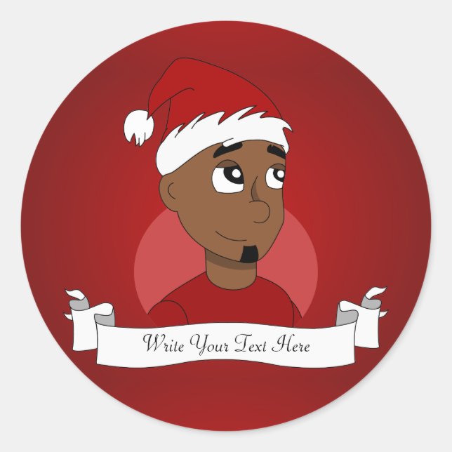 Cartoon für Weihnachten Typ Runder Aufkleber (Vorderseite)