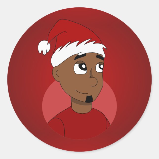 Cartoon für Weihnachten Typ Runder Aufkleber (Vorderseite)