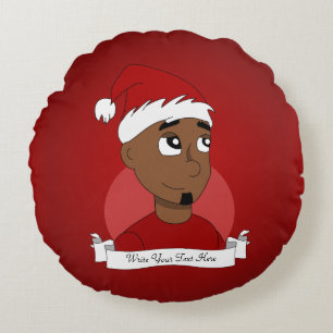 Cartoon für Weihnachten Typ Rundes Kissen