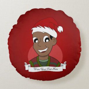 Cartoon für Weihnachten Typ Rundes Kissen