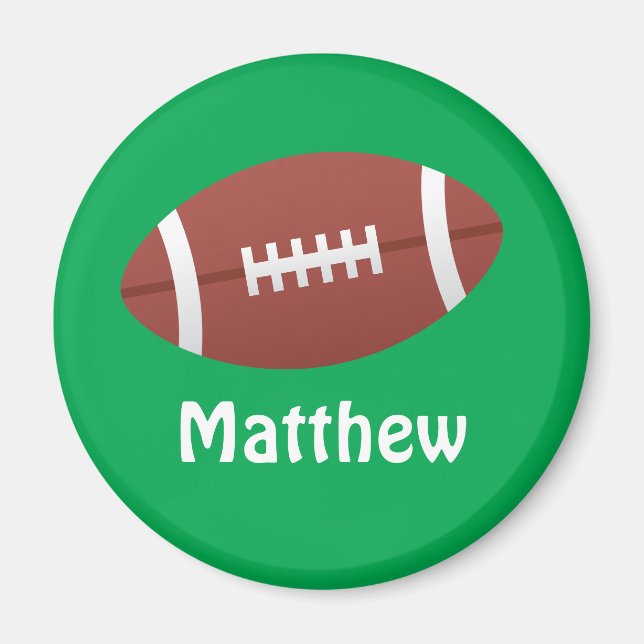 Cartoon Fußball Grün personalisierter Name Magnet (Vorne)