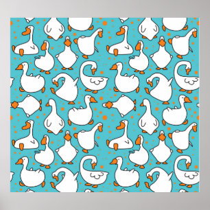 Cartoon Gänse Vintage Illustration Poster