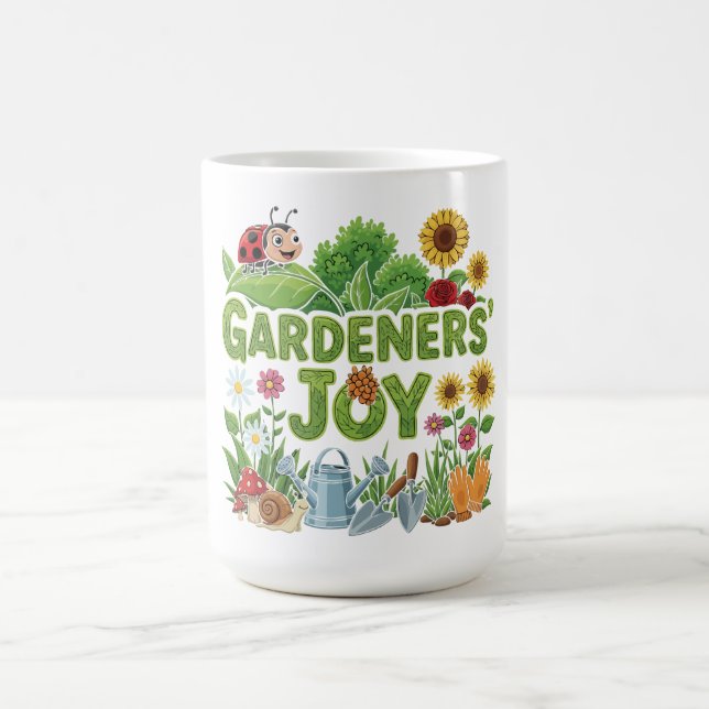 Cartoon "Gardeners' Joy" in Farben und Whimsical Kaffeetasse (Mittel)