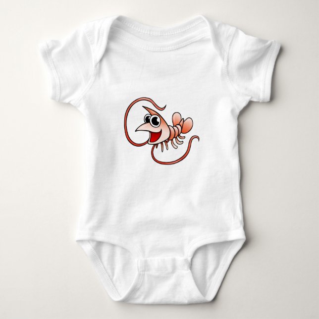 Cartoon-Garnele Baby Strampler (Vorderseite)