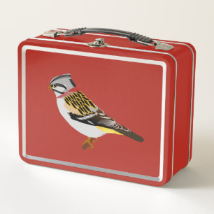 Cartoon gelb und braun metall brotdose