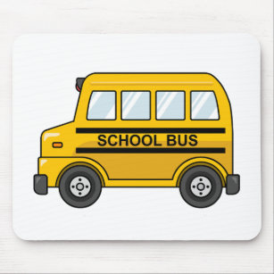 Cartoon-gelber und schwarzer Schulbus Mousepad