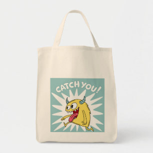 Cartoon Gelbes Monster Running - Fang dich Tragetasche