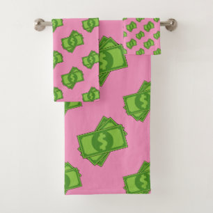 Cartoon-Geld-Dollar-Scheine Badhandtuch Set