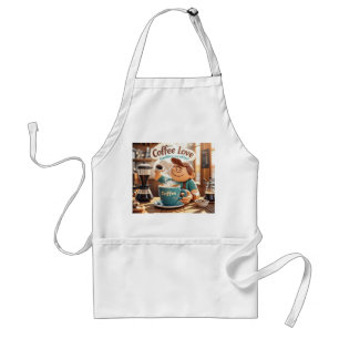 Cartoon gemütliche Café Kaffee Liebhaber Stil Schürze