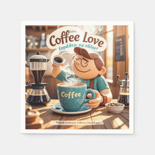 Cartoon gemütliche Café Kaffee Liebhaber Stil Serviette