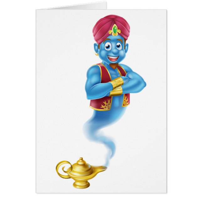 Cartoon-Genie und Lampe (Vorne)