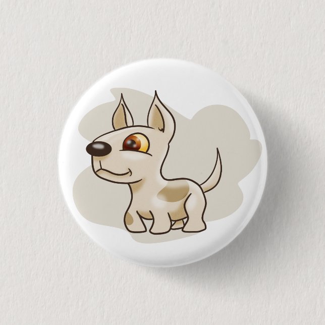 Cartoon Gepunktet Hund Button (Vorderseite)