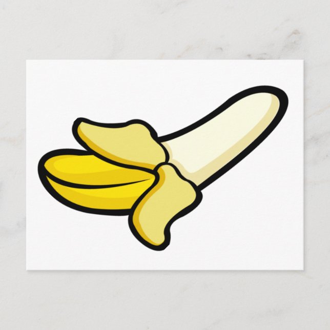 Cartoon geschälte Banane Obstkarte Postkarte (Vorderseite)