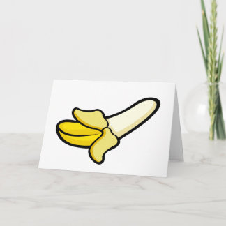 Cartoon geschälte Bananenfruchtkarte Karte