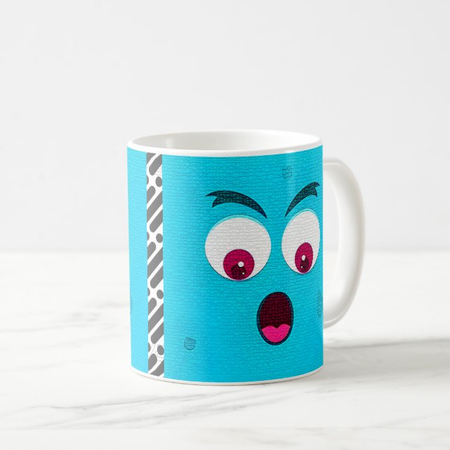 Cartoon-Gesichtsausdruck Kaffeetasse (VorderseiteRechts)