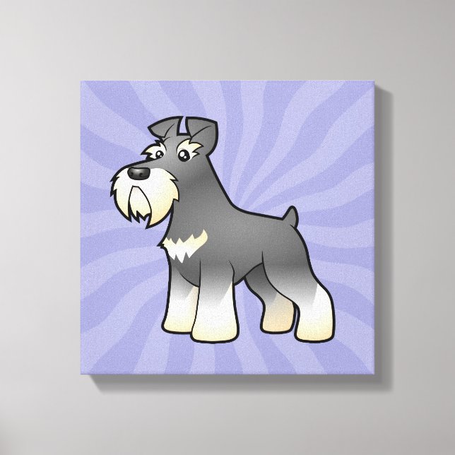 Cartoon Gigant/Standard/Miniaturschnauzer Leinwanddruck (Vorderseite)
