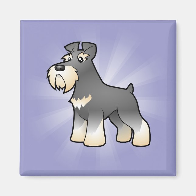 Cartoon Gigant/Standard/Miniaturschnauzer Magnet (Vorne)