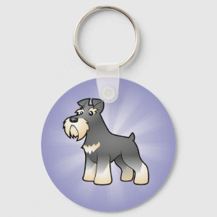 Cartoon Gigant/Standard/Miniaturschnauzer Schlüsselanhänger