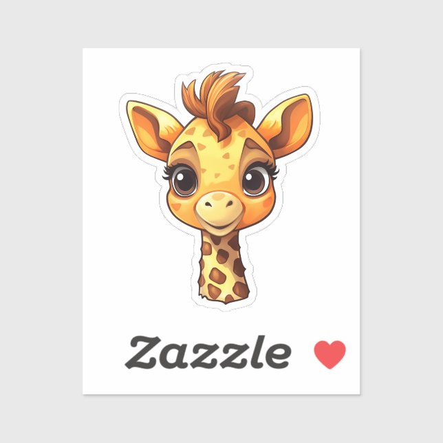 Cartoon-Giraffe Aufkleber (Blatt)