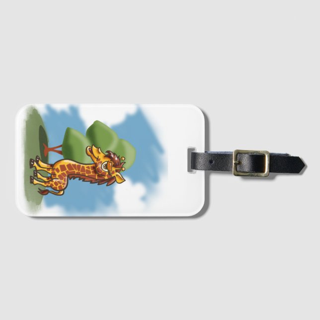 Cartoon Giraffe Gepäckanhänger (Vorderseite (Horizontal))