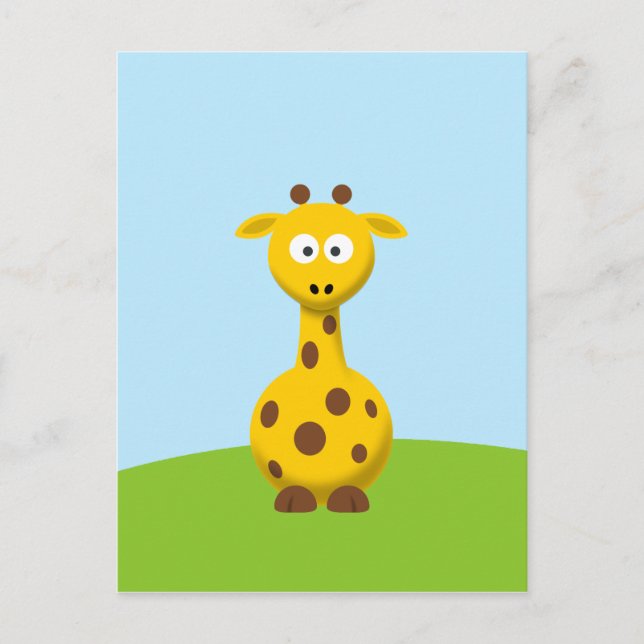 Cartoon Giraffe Postkarte (Vorderseite)