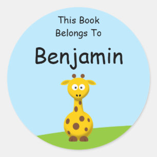 Cartoon-Giraffe Runder Aufkleber